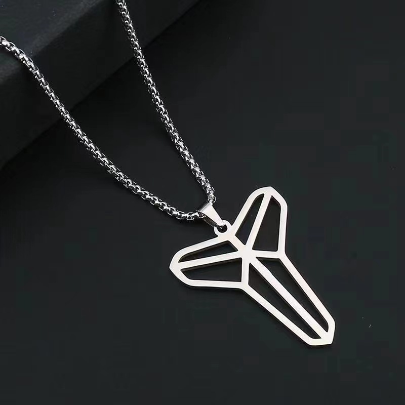 KOMI Titanium Steel Kobe Black Mamba Pendant Necklaces Personality Men Women Fans Logo Pendant Hip hop Sweater Chain