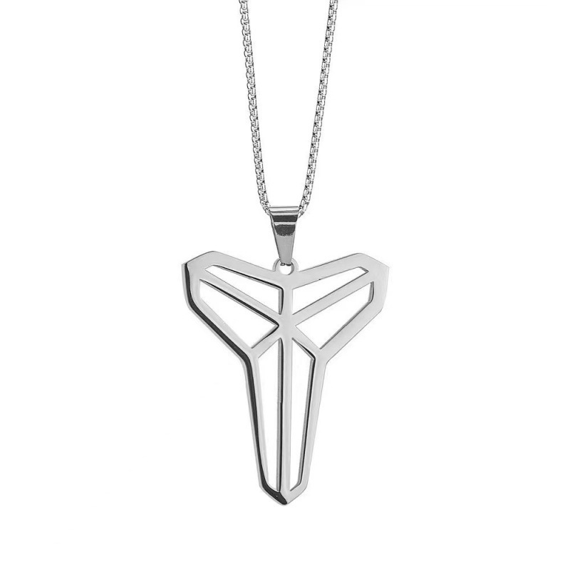 KOMI Titanium Steel Kobe Black Mamba Pendant Necklaces Personality Men Women Fans Logo Pendant Hip hop Sweater Chain