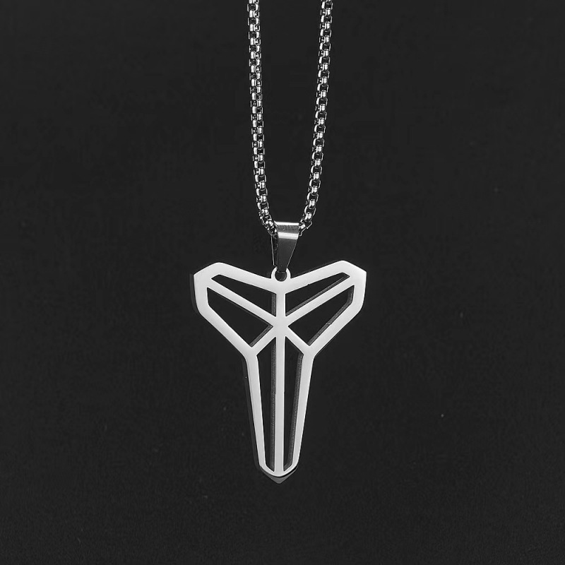 KOMI Titanium Steel Kobe Black Mamba Pendant Necklaces Personality Men Women Fans Logo Pendant Hip hop Sweater Chain