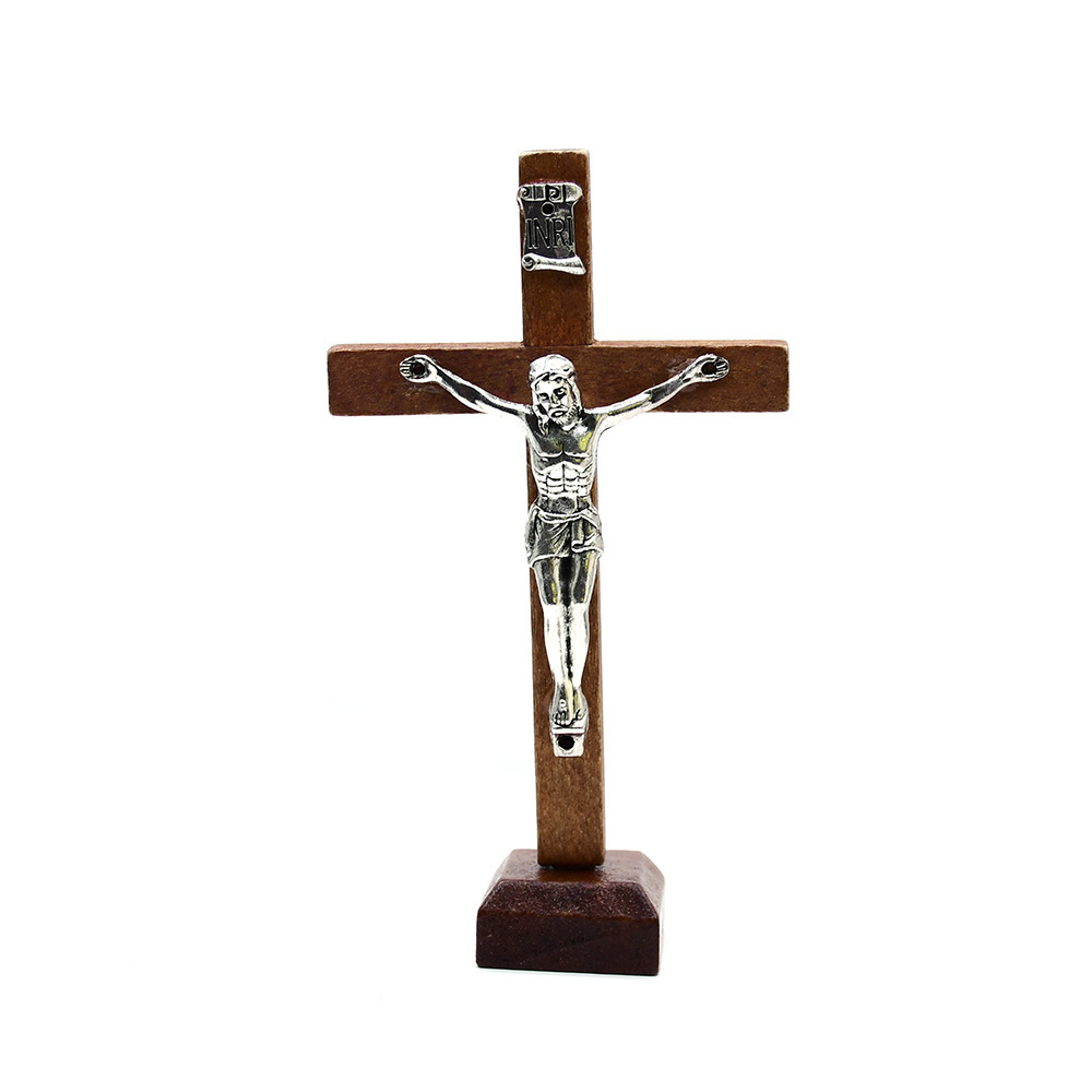 Wholesale Holy Land wooden cross for Home Chruch Table Decoration Religious Standing prayer Wood cross Jesus Crucifix Decor