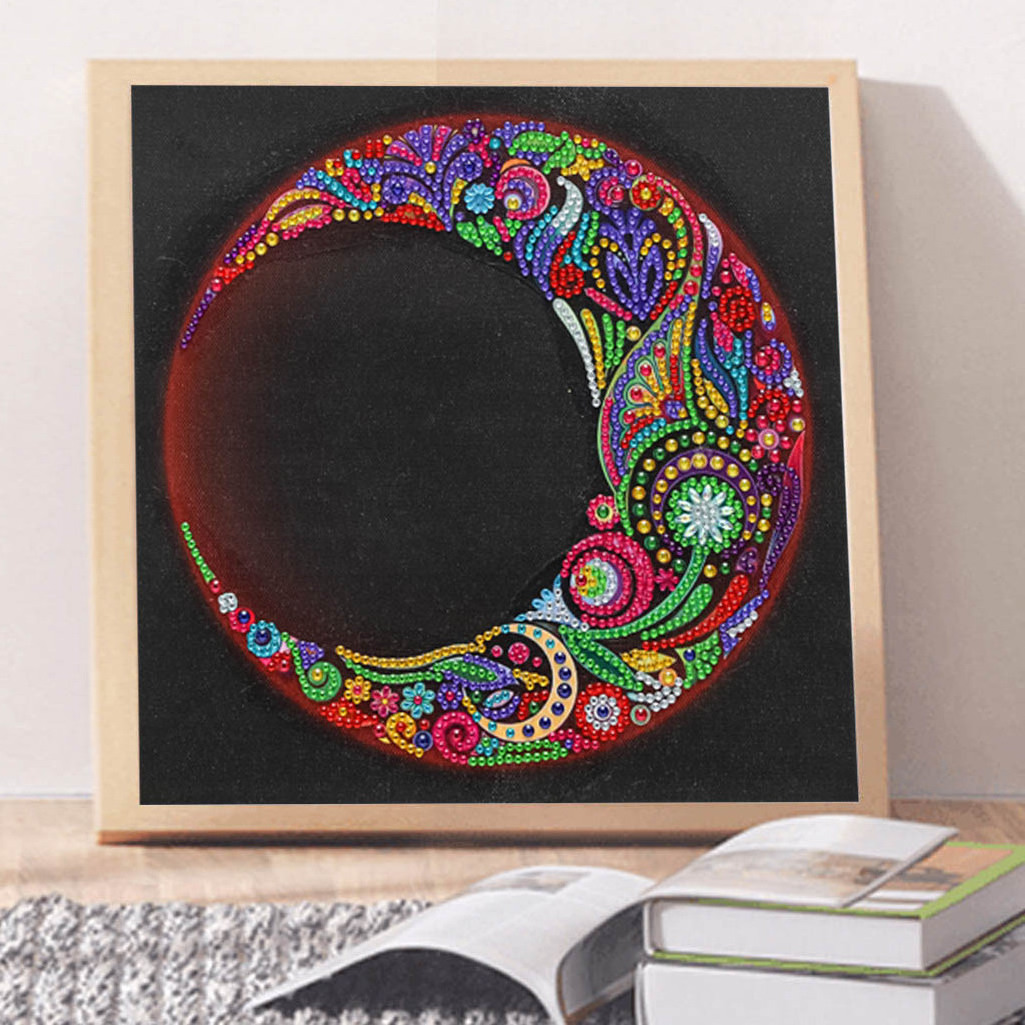 Special Shaped Diamond Painting DIY 5D Partial Drill Cross Stitch Kits Moon Diamond Art Painting Wall Art