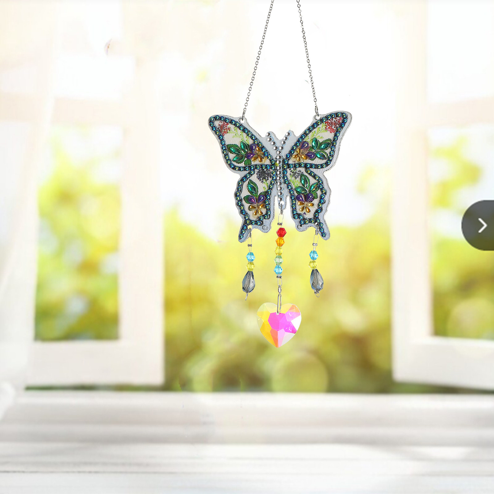 Butterfly Diamond Painting Crystal Pendant Butterfly Window Wind Chime Pendant Decor Wall Ornaments Home Decor