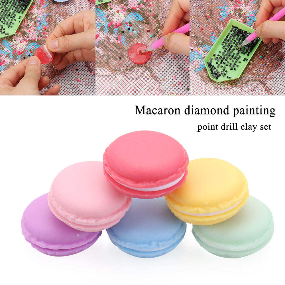 4pcs/Box Diamond Painting Glue Clay Nail Art Tools Cross Stitch Drilling Mud Macaron Storage Box Container Point Drill Tools