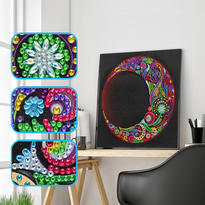 Special Shaped Diamond Painting DIY 5D Partial Drill Cross Stitch Kits Moon Diamond Art Painting Wall Art