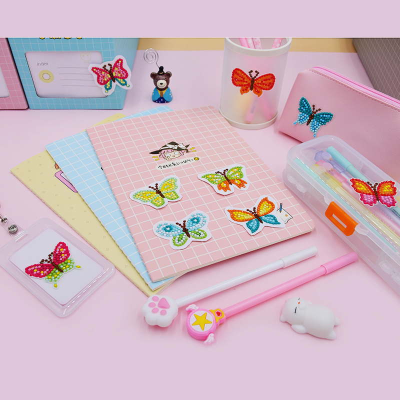 Children Cartoon Stickers 5D Diamond Painting Kits Cartoon Paster Butterfly Stickers Diamond Decoration Stickers