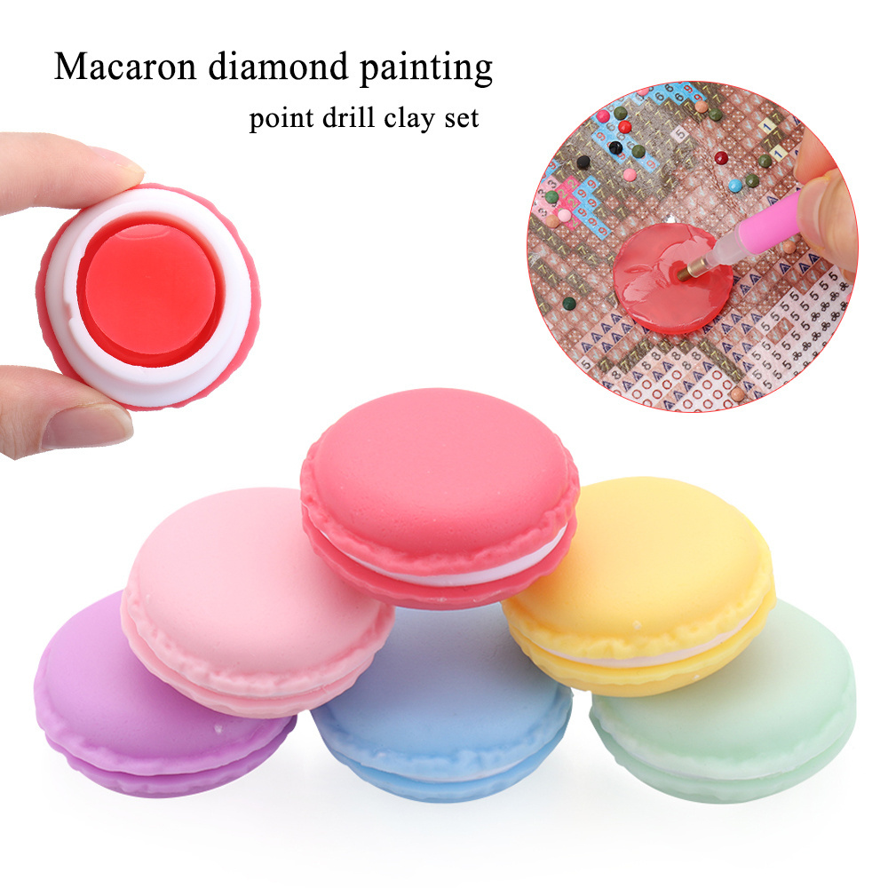 4pcs/Box Diamond Painting Glue Clay Nail Art Tools Cross Stitch Drilling Mud Macaron Storage Box Container Point Drill Tools