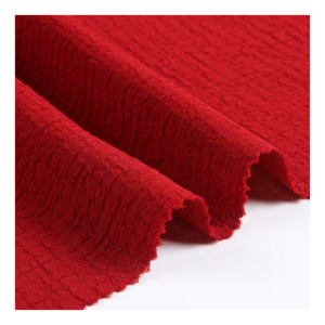 TSP 182GSM solid 4 way stretch woven red dress material bubble crinkle crepe seersucker textile raw material fabric for clothes