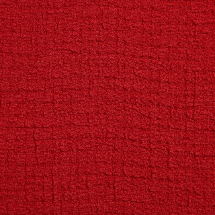 TSP 182GSM solid 4 way stretch woven red dress material bubble crinkle crepe seersucker textile raw material fabric for clothes