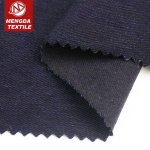 slubby polyester cotton twill denim fabric black indigo knit denim fabric