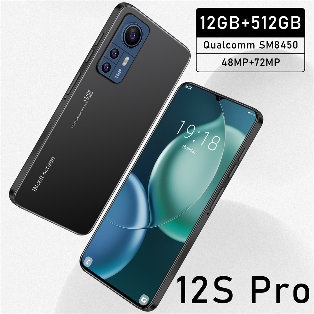 Cross-border smartphone 12S Pro Android 6.8-inch high-definition large-screen integrated mobile phone wholesale ultra-low price