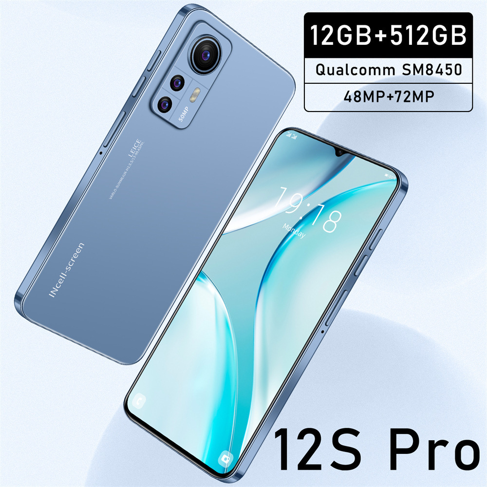 Cross-border smartphone 12S Pro Android 6.8-inch high-definition large-screen integrated mobile phone wholesale ultra-low price