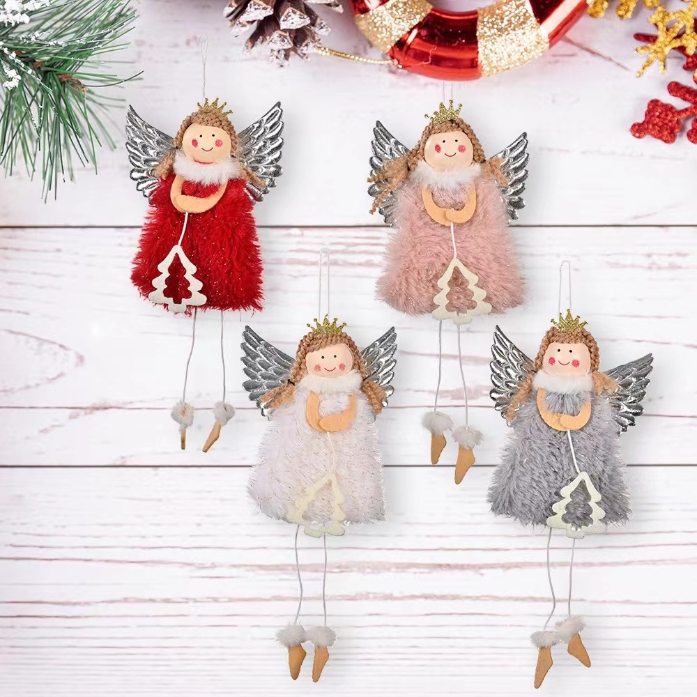 New Year Angel Doll Christmas Tree Hanging Ornaments Decor Christmas Elk Pendants Decoration For Home Navidad 2024 Car Ornament