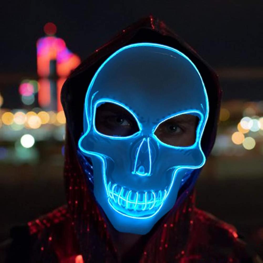 Halloween Mask Led Purge Masks Election Mascara Costume DJ Party Light up Glow Color Scary Masks in Dark Weliftrich-china 10pcs