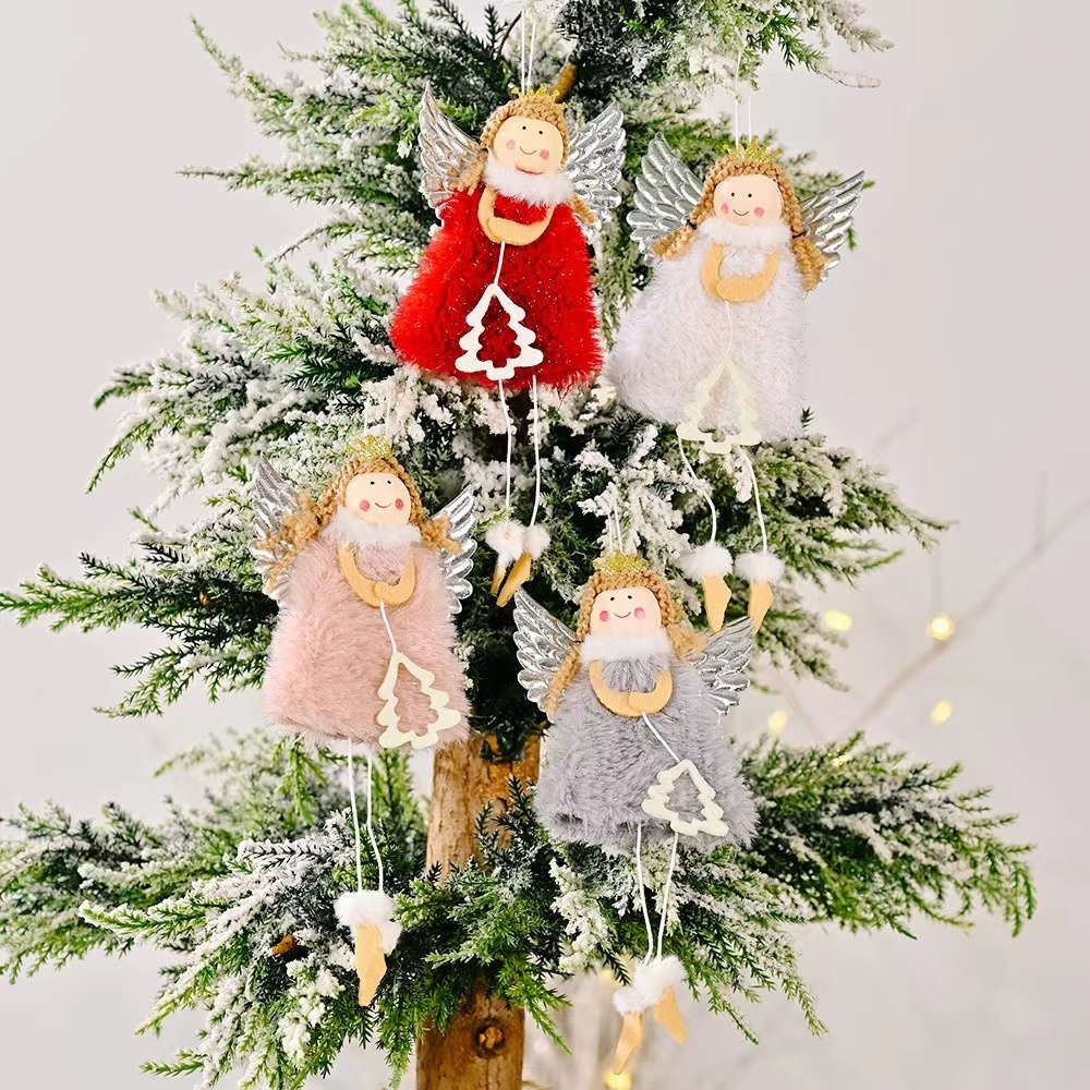 New Year Angel Doll Christmas Tree Hanging Ornaments Decor Christmas Elk Pendants Decoration For Home Navidad 2024 Car Ornament