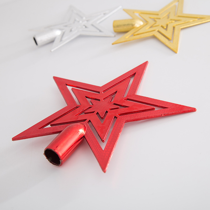 Christmas tree decorations five-pointed star accessories Christmas tree new electroplating tree top star