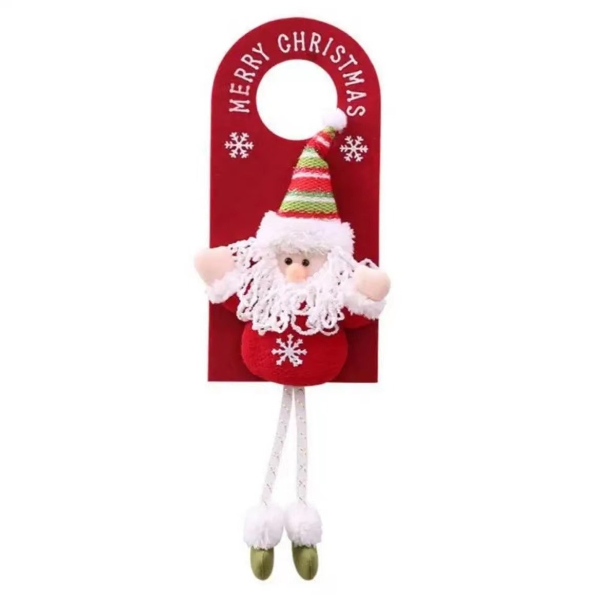 Christmas Door Decoration 2024 Merry Christmas Doorknob Hanger For Home Hanging Xmas Ornament Navidad Happy New Year Gift 2024