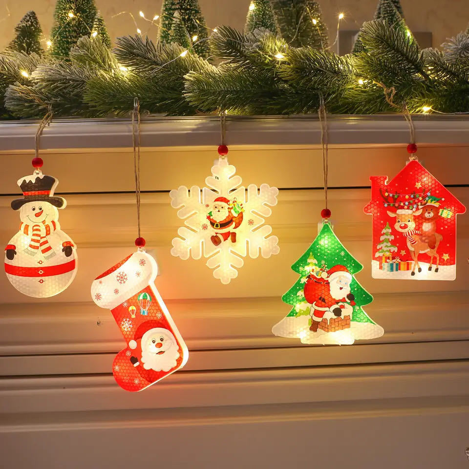 Christmas Lights New Year 2024 Decoration Lamp Room Decor Garland Ornaments 2024 Outdoor Home Decoration