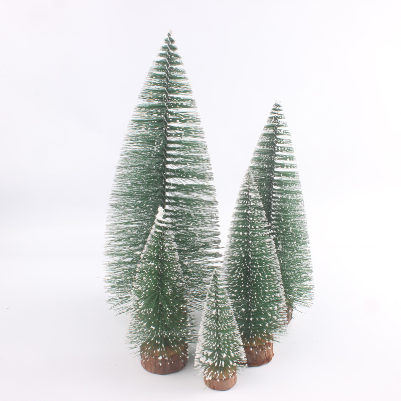 Mini Christmas tree tabletop ornaments DIY pine needle Christmas dipped white cedar small Christmas tree