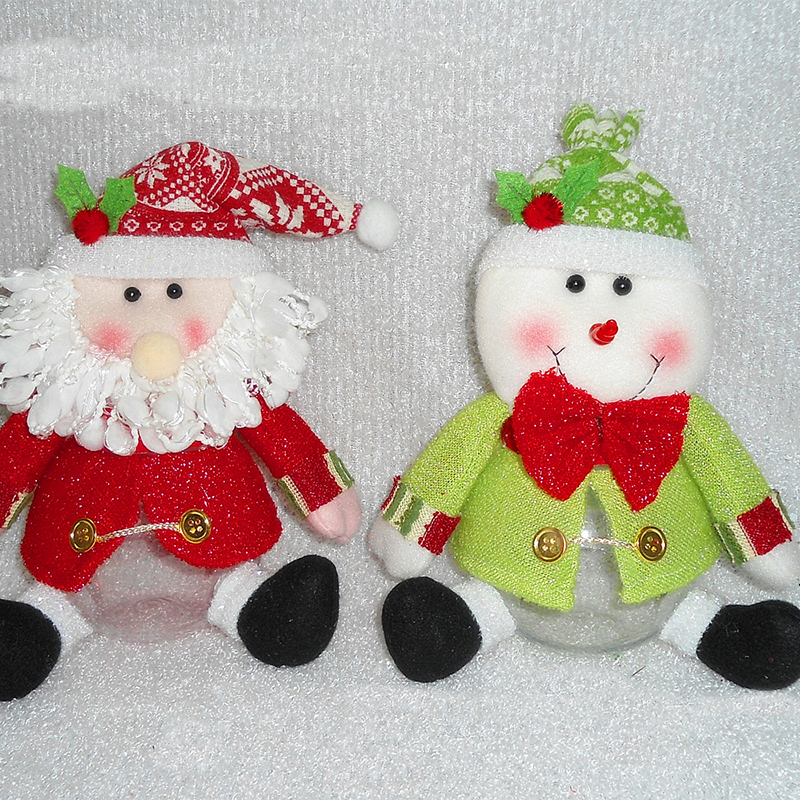 2024 fashion plush christmas mini candy jar new xmas candy can snow man elk decoration