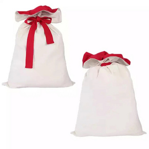 Popular Christmas Gift Bag With Drawstring Santa Sacks Candy Cookie Storage Large Bag Xmas Tree Ornament Festival Decoration