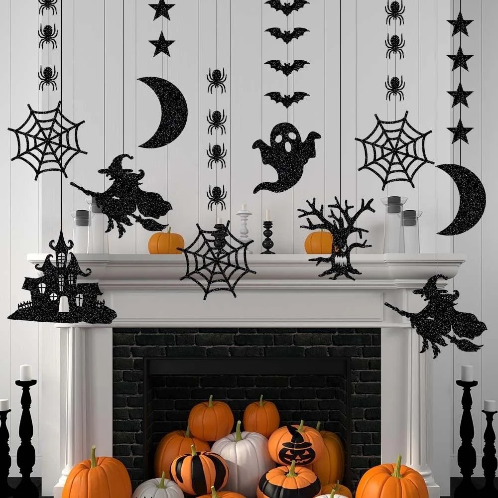 12/24/48pcs Halloween Party DIY Bar Room Decor Party Scary Props Wall Sticker Halloween Decoration 3D Black Bat