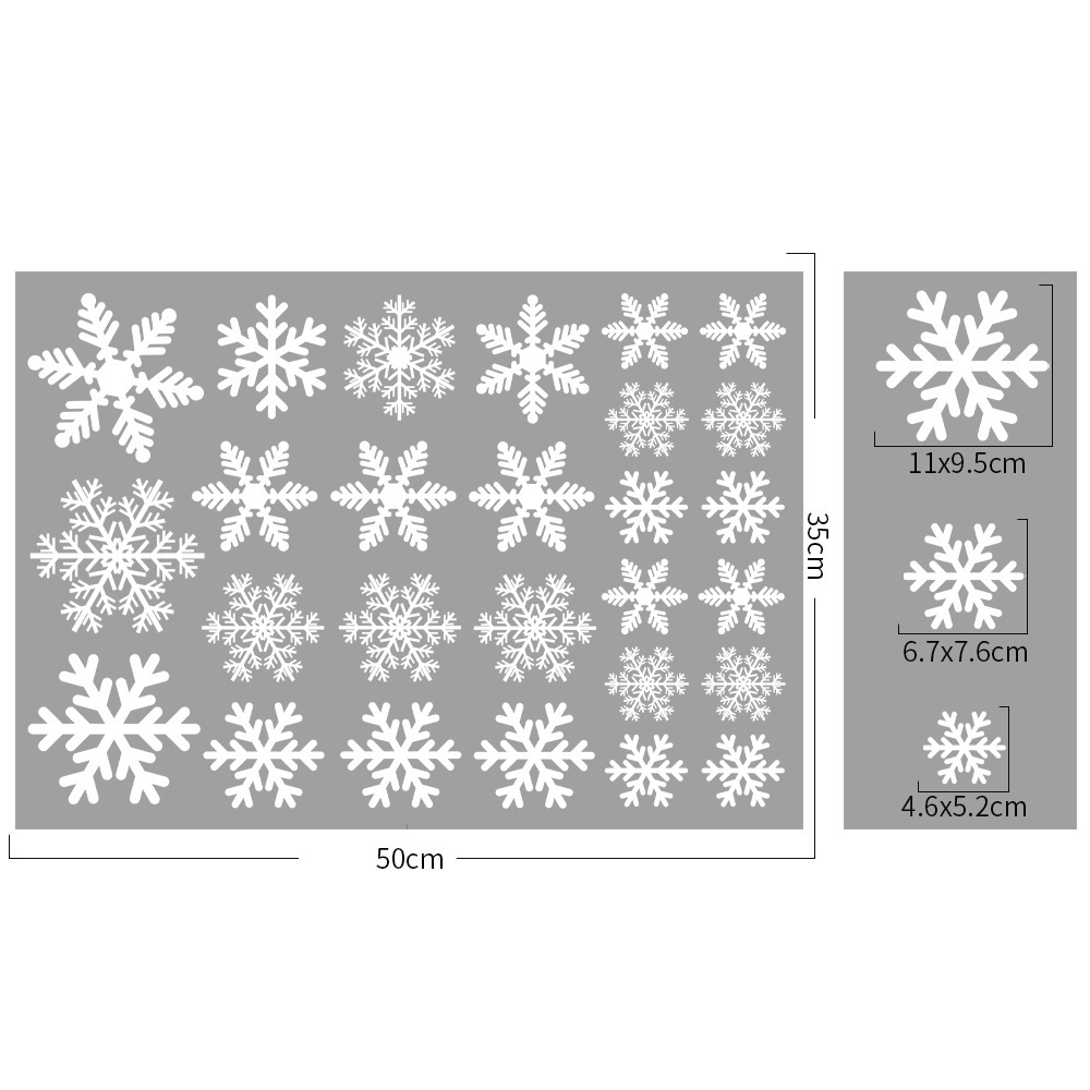 New elegant white Christmas glass snowflake electrostatic sticker decoration