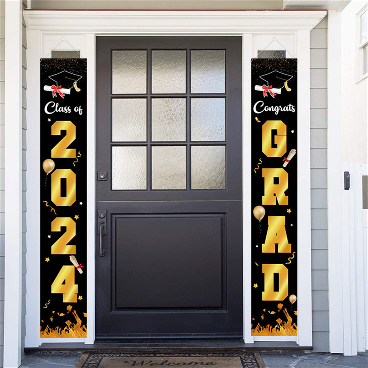 2024 New Christmas Banner Couplet Classroom Decoration Supplies Graduation Season Couplet Banner Door