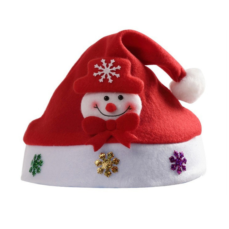 High-end Christmas decoration children's felt brushed coral fleece hat children's cartoon hat