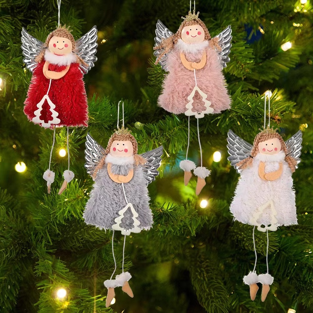 New Year Angel Doll Christmas Tree Hanging Ornaments Decor Christmas Elk Pendants Decoration For Home Navidad 2024 Car Ornament