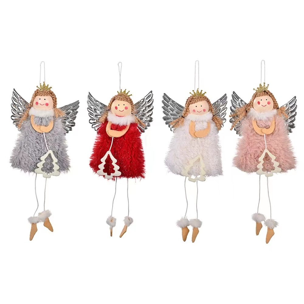 New Year Angel Doll Christmas Tree Hanging Ornaments Decor Christmas Elk Pendants Decoration For Home Navidad 2024 Car Ornament