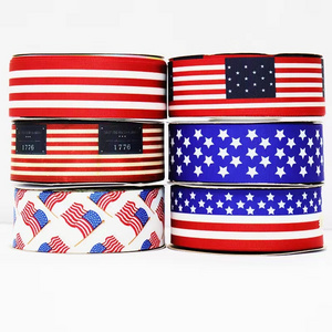 New Independence Day Decoration USA Webbing Independence Day Ribbon Flag Color Stripes Red White Blue Party Decoration