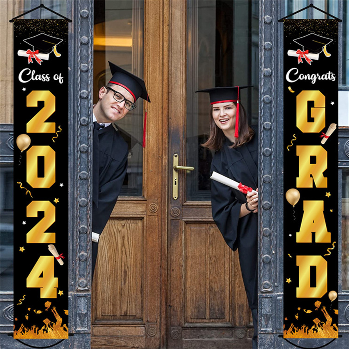 2024 New Christmas Banner Couplet Classroom Decoration Supplies Graduation Season Couplet Banner Door