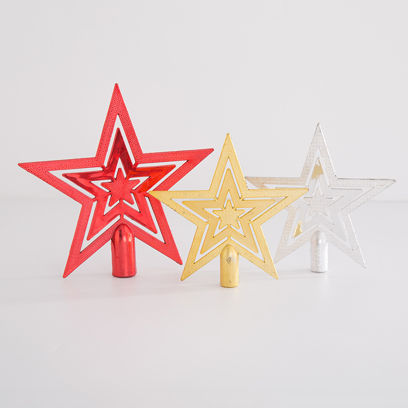 Christmas tree decorations five-pointed star accessories Christmas tree new electroplating tree top star