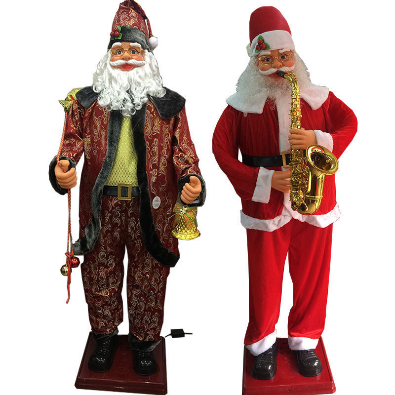 Tuba swing electric Santa music blowing saxophone welcome Santa Claus electric Christmas decorations