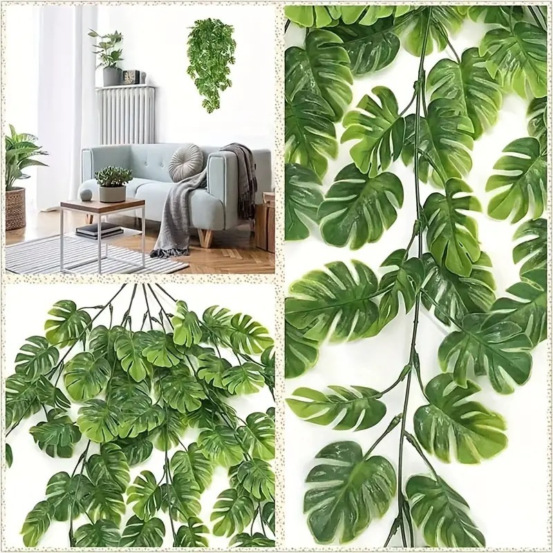 Simulated artificial plant turtle leaf wall hanging rattan decoration indoor ceiling flower rattan hanging basket green plant