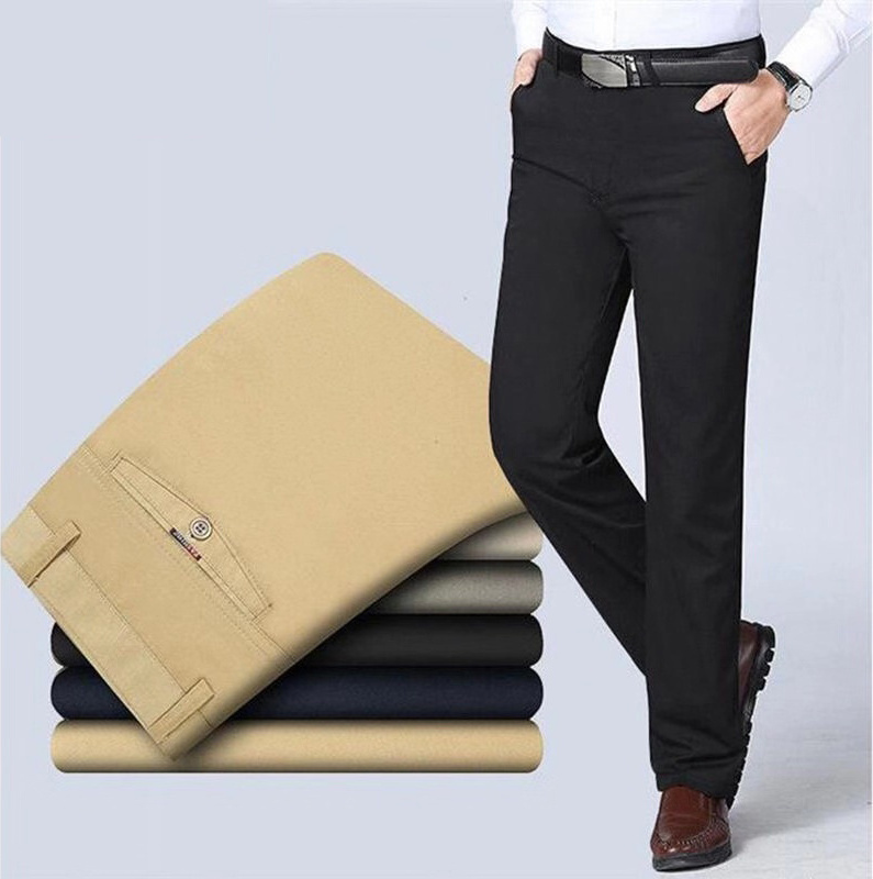 2022 New Korean Straight Dress Basic Office Formal Slim Regular Fit Solid Trousers Suit Pants Men