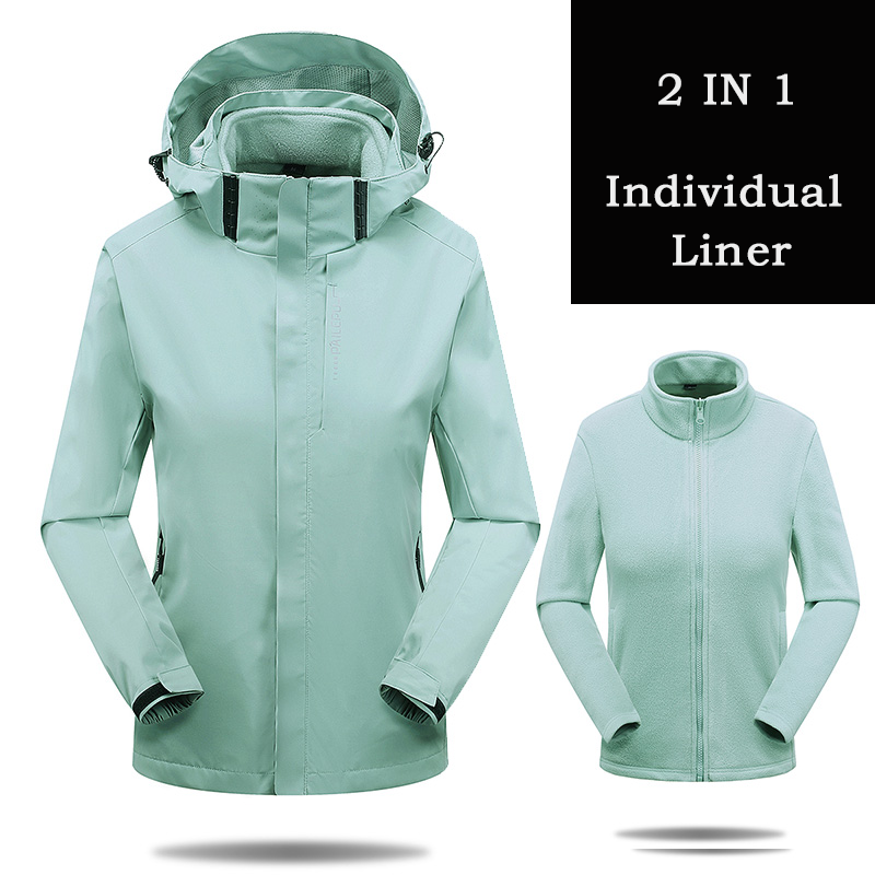 Outdoor sports winter new three-in-one two-piece fleece warm waterproof windproof emergency jacket men's jacket