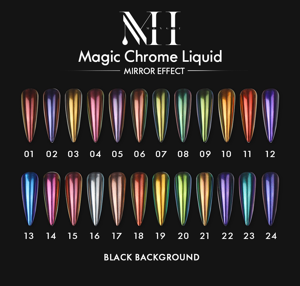 Trending products 2023 new arrival mirror powder mirror effecting liquid chrome nails with private label cosmetics