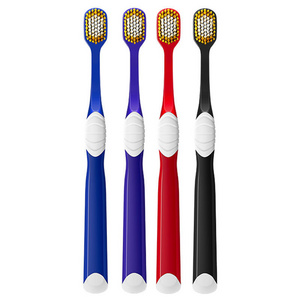 Japanese Style 65 Hole Wide Head Toothbrush with Soft Bristle Custom Adult Toothbrush