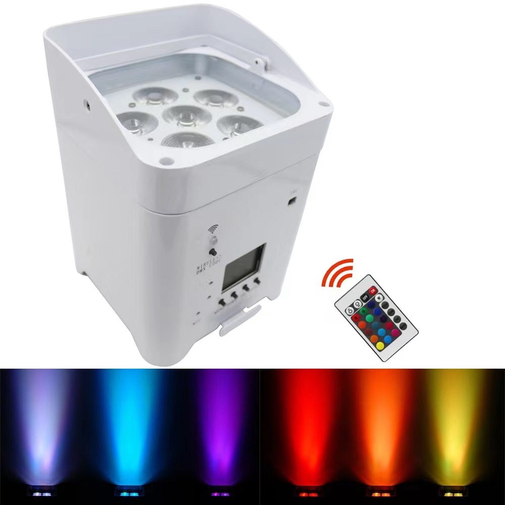 MJ 6*18W RGBWA UV Dj Party Wedding Lights Wireless Battery Uplight Battery Powered LED Rechargeable Par Light