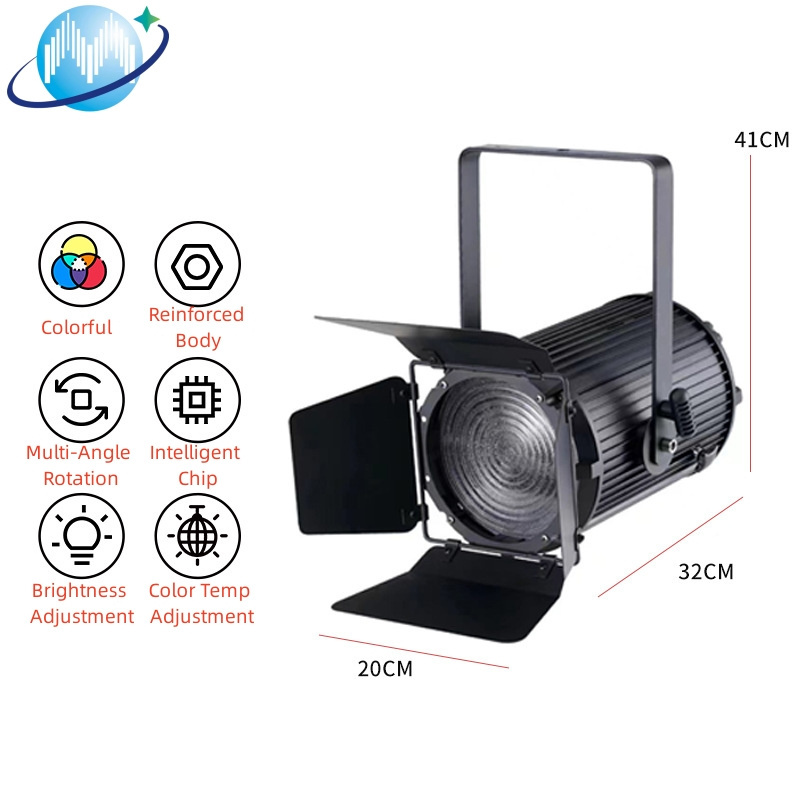 Cheap Wholesale 200W LED Zoom Theater Studio Light DMX Stage Lighting RGBW 4in1 Fresnel Spotlight