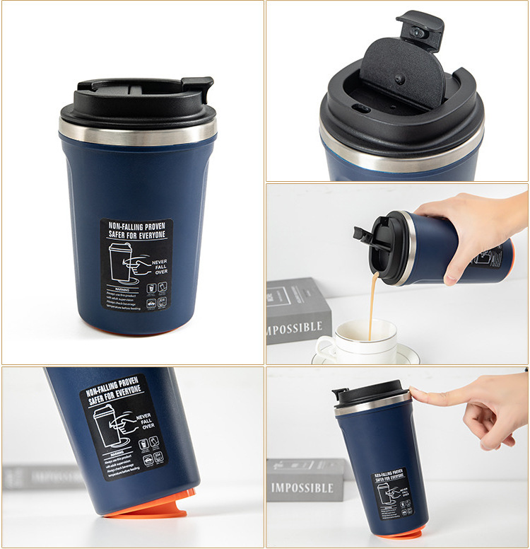 380ml Magic Sucker Mug Not Pouring Suction Cup travel Office Mug Thermos Vacuum Cup With Cover Water Cup  Water Bottle