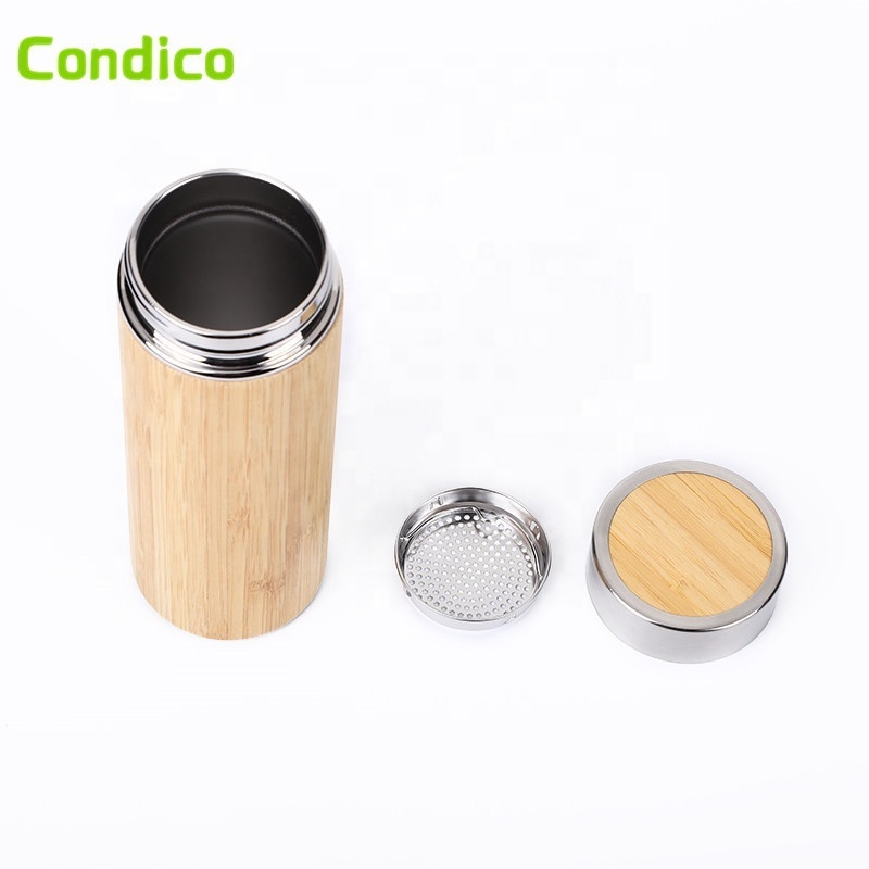 Cheapest Eco-Friendly Portable Vacuum Outdoor Travel Cup Stainless Steel Bamboo Thermos Water Bottle Insulated Vacuum Flask