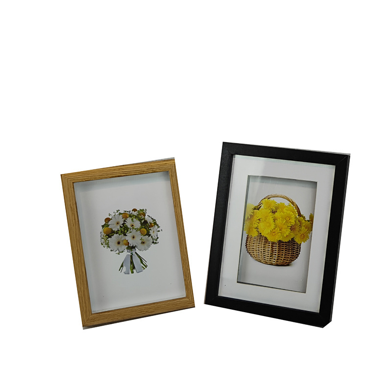 Mengkai Home Decor White Arts Display Shadow Box Frame Transparent Glass Flower Picture Frame