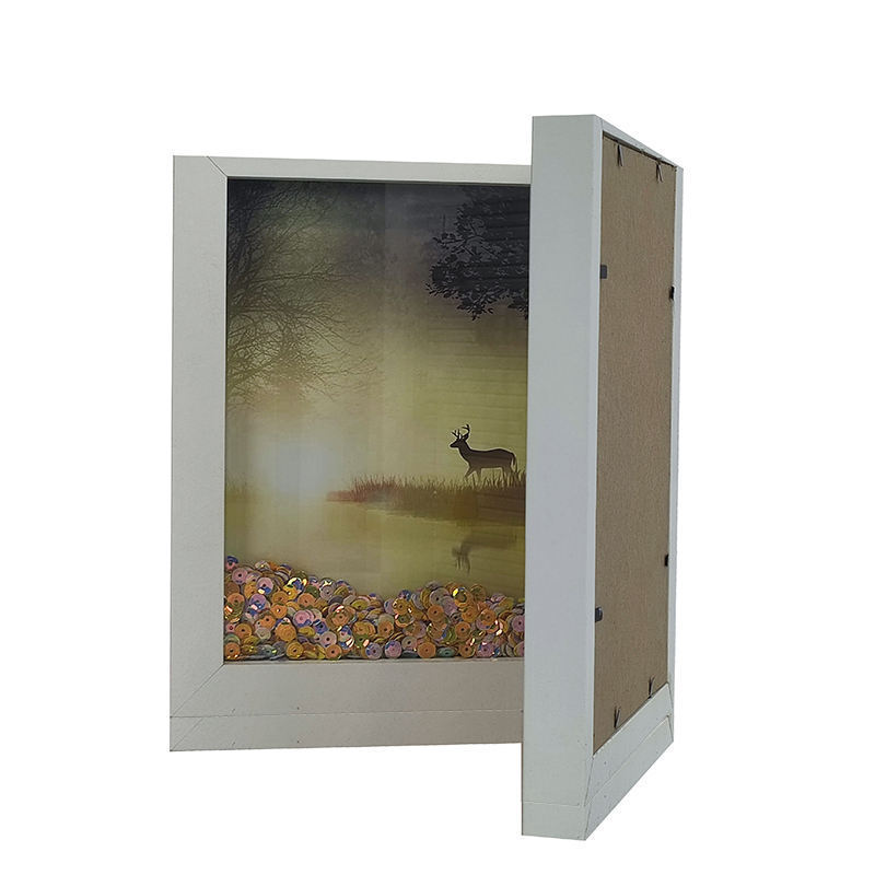 Mengkai Customized Frame 8*10 Shadow Display Case with Linen Back Book Shape Memory Shadow Box