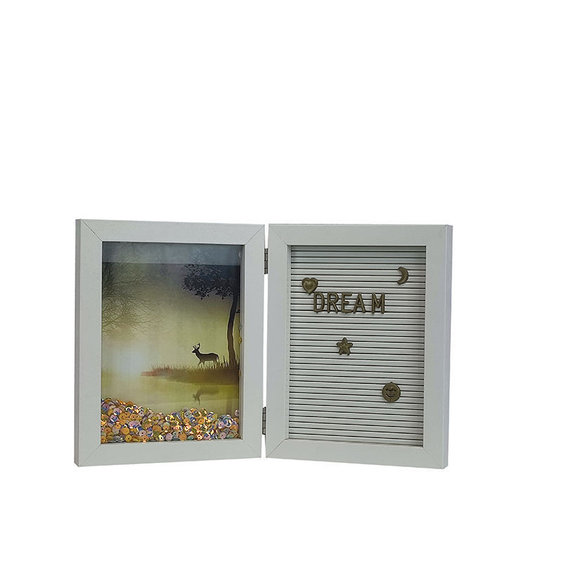 Mengkai Customized Frame 8*10 Shadow Display Case with Linen Back Book Shape Memory Shadow Box