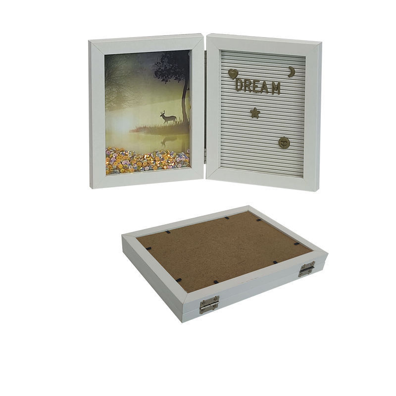 Mengkai Customized Frame 8*10 Shadow Display Case with Linen Back Book Shape Memory Shadow Box