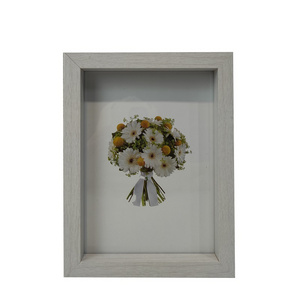 Mengkai Home Decor White Arts Display Shadow Box Frame Transparent Glass Flower Picture Frame