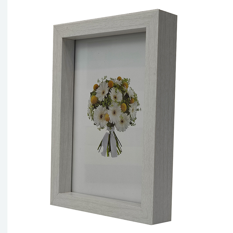 Mengkai Home Decor White Arts Display Shadow Box Frame Transparent Glass Flower Picture Frame