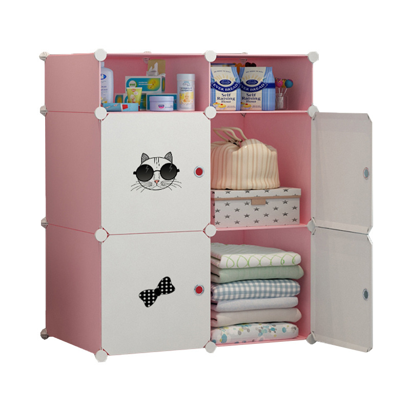 Disassemble Portable 12 Cubes Folding DIY Living Room Bedroom Clothes Storage Organizer Closet Plastic Wardrobe Cabinet